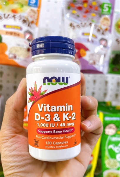 NOW Vitamin D3 & K2 1000 iu 120 viên