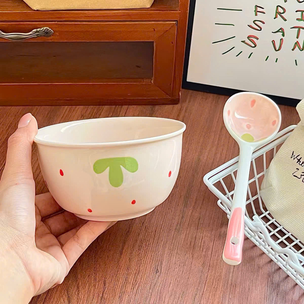 Set Dâu Tây Màu Hồng Nhạt