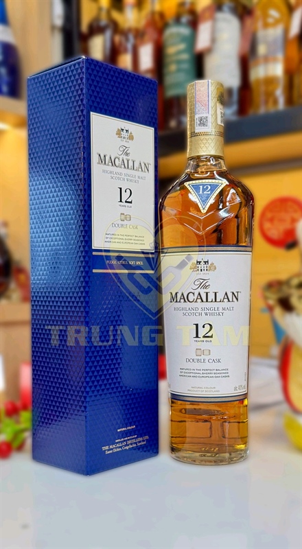 Rượu Macallan 12 năm Double Cask 70cl 40% hộp xanh dương