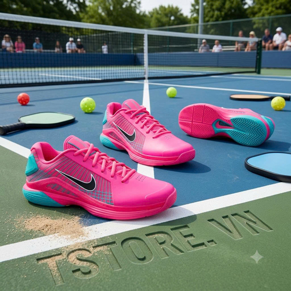 Giày Pickleball / Tennis Nike Vapor 12 Hypersmash - HV1488 600 - Màu Hồng Xanh