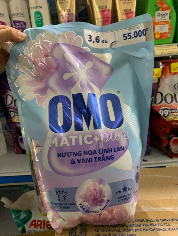 Nước Giặt Omo Linh Lan & Vani Trắng Túi 3.6kg