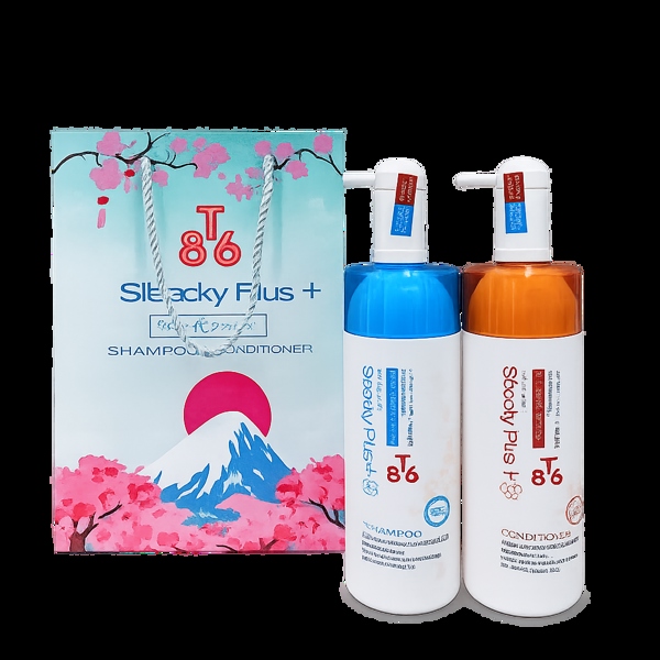 CẶP DẦU GỘI T86 SLBECKY 750ML - THƠM, SIÊU MƯỢT, TRỊ GÀU, KÍCH MỌC TÓC, PHỤC HỒI HƯ TỔN
