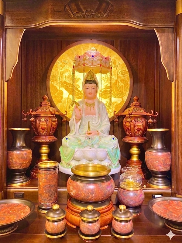 Bộ Đồ Đồng Trơn Gấm Đỏ