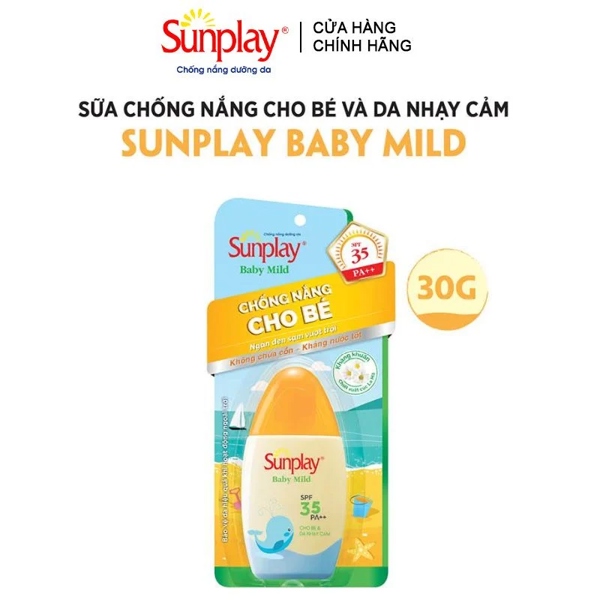 Kem Chống Nắng Sunplay Cho Bé Từ 6th Và Da Nhạy Cảm Baby Mild SPF35/PA++ 30g