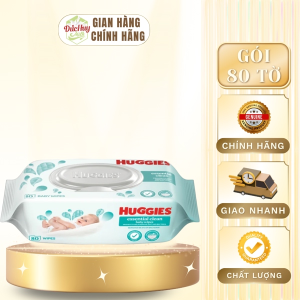 Khăn ướt Huggies Essential Clean 80M