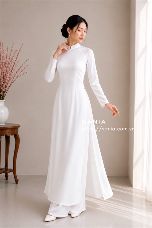 Áo dài truyền thống lụa trơn