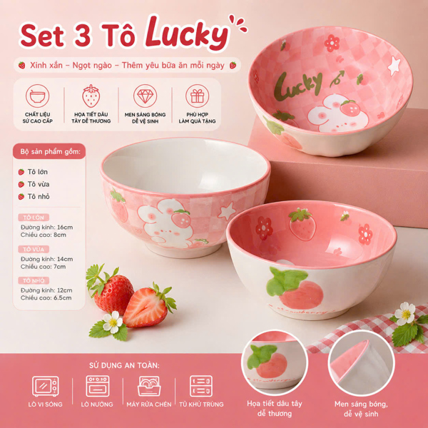 BỘ CHÉN LUCKY DÂU