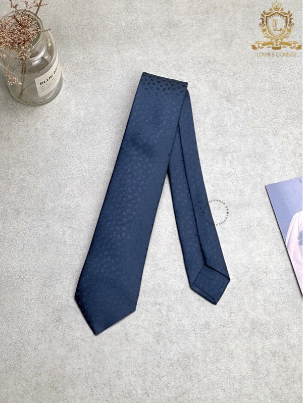 Cravate Hermes faconnee maillons denim