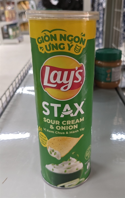 Lays Stax 90 KHOAI TAY MIENG VI KEM CHUA & HANH TAY 90G 1X16_VN