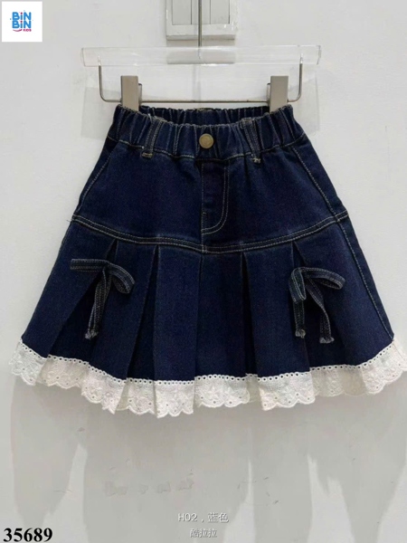 35689- CV jeans xếp ly lai ren