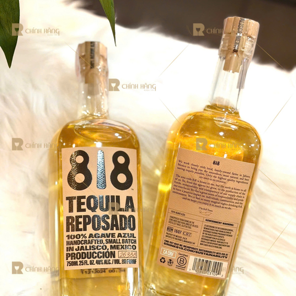Tequila 818 Reposado 750 ml - hình mô tả 2