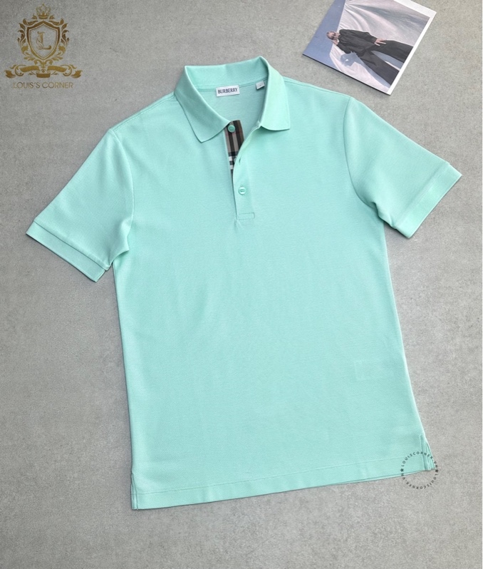 Polo Burberry summer mint check cổ