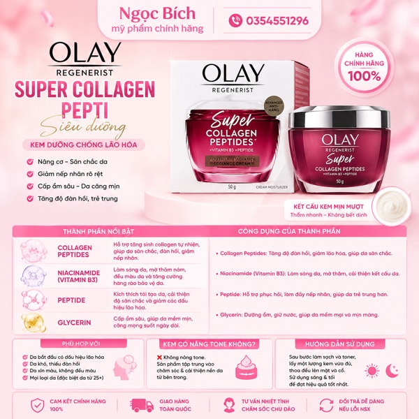 Kem Olay Regenerist Đỏ Kem Đêm [VAT] 4998