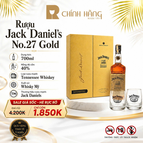 Jack Daniel's No.27 Gold Hộp Quà
