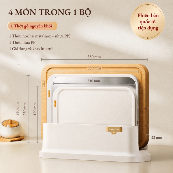 Bộ Combo 3 Thớt Nhà Bếp Cao Cấp