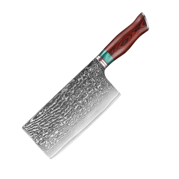 Dao Damascus Cán Gỗ Đỏ 皇 (Lõi VG-10 67 lớp)
