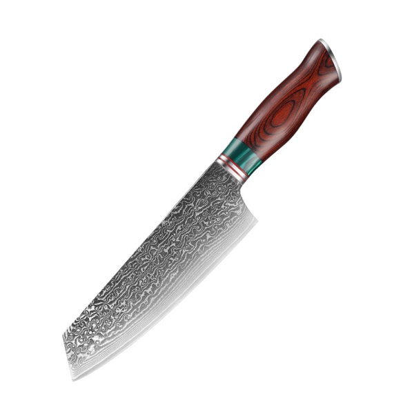 Dao Damascus Cán Gỗ Đỏ 皇 (Lõi VG-10 67 lớp)