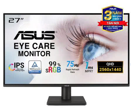 Màn Hình ASUS VA27AQ (27 inch - IPS - 2K - 75Hz - 1ms - Speaker)