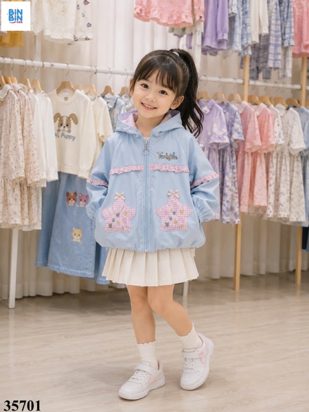 35701-Áo Gió Ngôi Sao Xanh Mix Caro