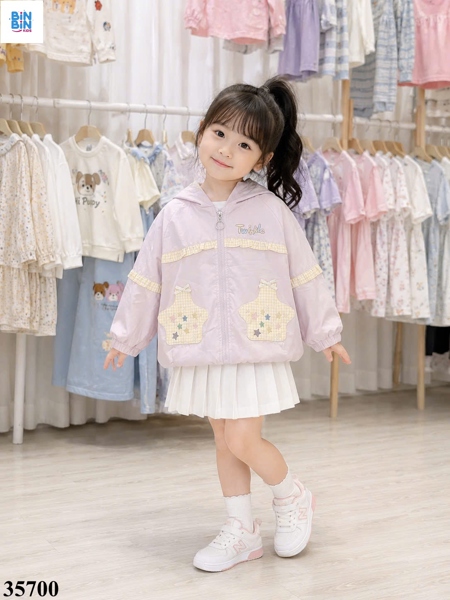 35700-Áo Gió Ngôi Sao Hồng Mix Caro