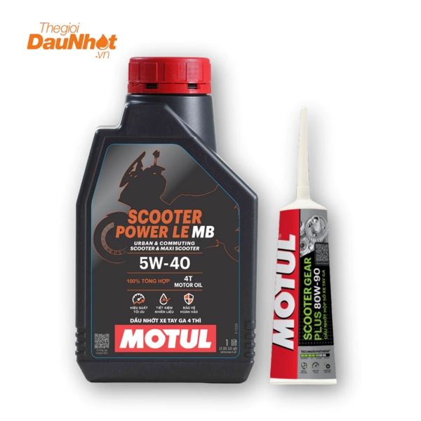 Combo Motul Scooter 5w40 0.8 và Lap Motul