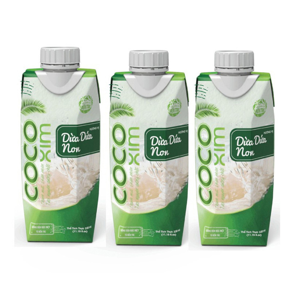 Thùng Nước Dừa Đóng Hộp Cocoxim Dừa Dứa Non 330Ml