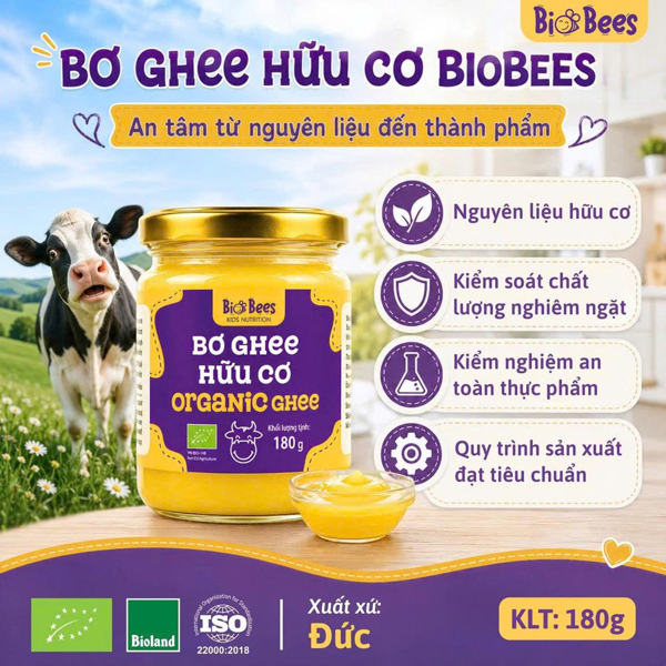 [BioBees] Bơ Ghee hữu cơ 180g