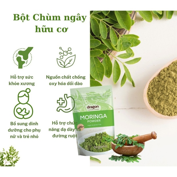 Bột rau chùm ngây hữu cơ Dragon Superfoods