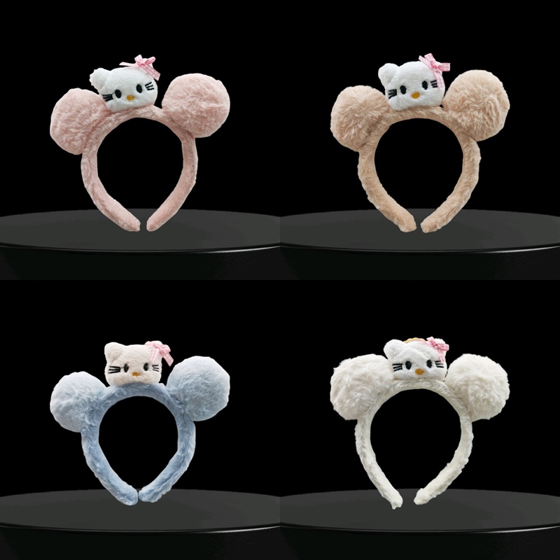 Băng đô cài tóc hình hello kitty nơ hồng