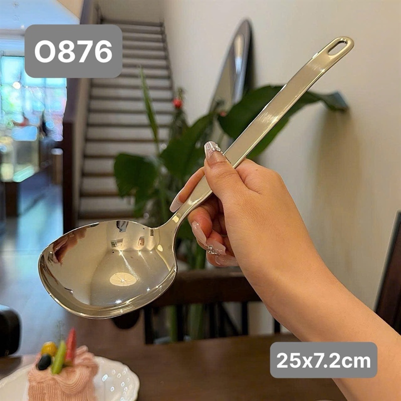S97-O876 Muôi Oyatton Mẫu Vuông Táo 7.2x25cm Inox 316 OYT-AL876P25 [T240] - Muôi Trơn