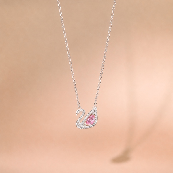Dây Chuyền Nữ Swan Necklace Bạc S925 Xi Vàng Trắng 18K Thiết Kế Cao Cấp