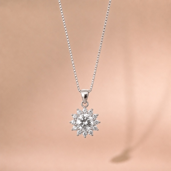 Dây Chuyền Nữ Snow Bạc S925 Xi Vàng Trắng 18K Thiết Kế Cao Cấp