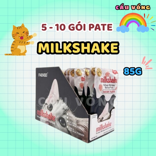 [Hoả Tốc] 5 - 10 gói Pate sữa lắc vị gà cho mèo MILKSHAKE - Gói 85g