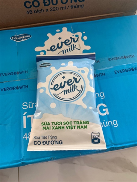 Sữa tươi tiệt trùng Ever milk có đường 220ml