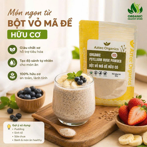 [Aztec Organics] Bột vỏ mã đề hữu cơ 150g