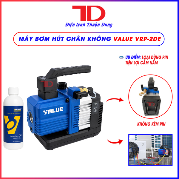 Máy bơm hút chân không Value Model: VRP-2DE (Máy không pin) (2 cấp ) - CD