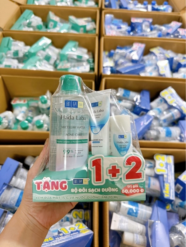 Set tẩy trang hadalabo xanh lá - Ảnh 1