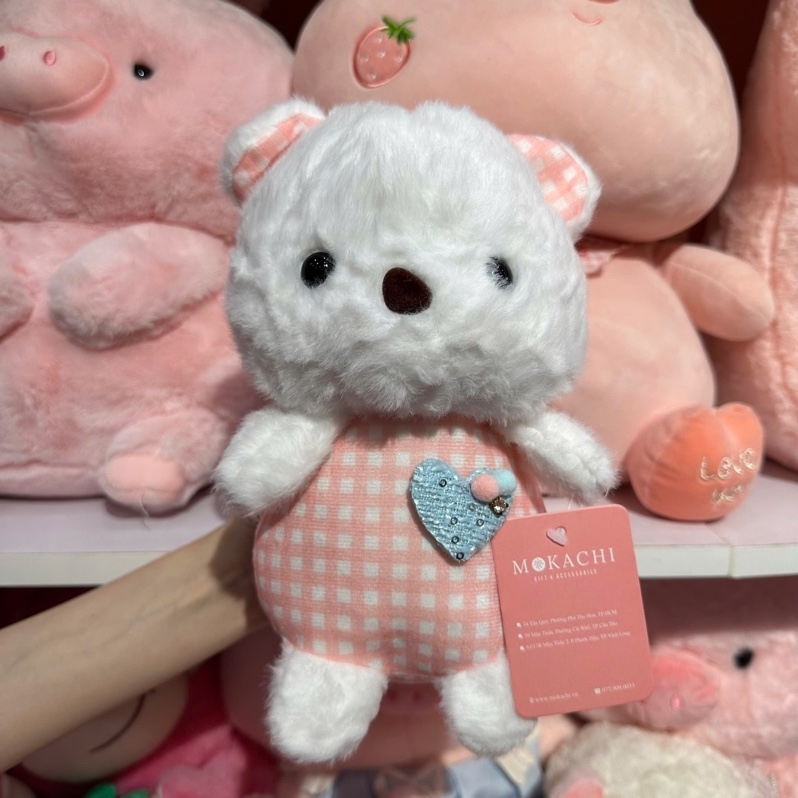 Gấu trắng áo hồng 20cm