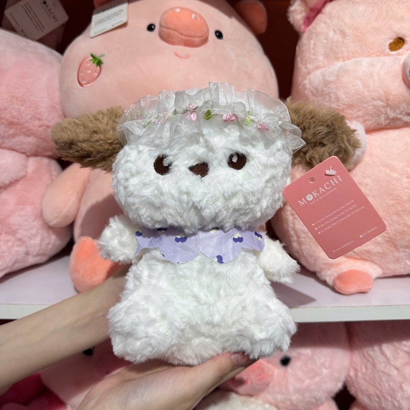 Cún trắng đeo yếm 20cm