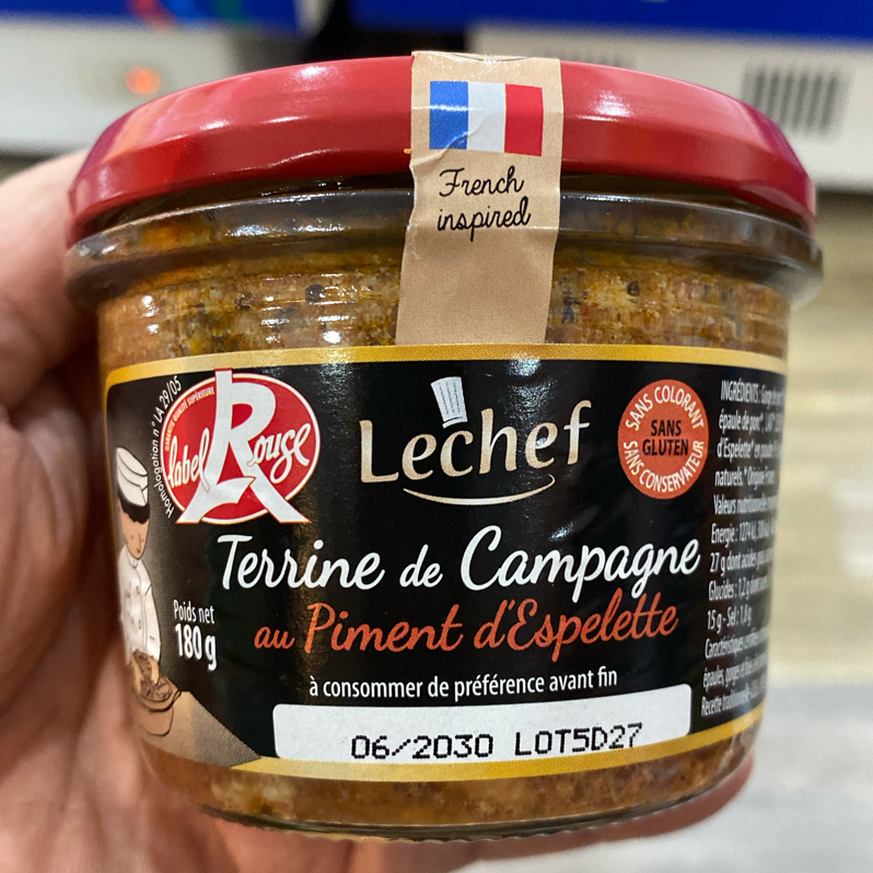 Pate Lechef - Terrine de Campagne & Piment D'espelette 180 gr