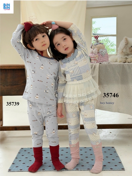 35739-Bộ HHN Cún Puppy Xanh Dương Viền Xám