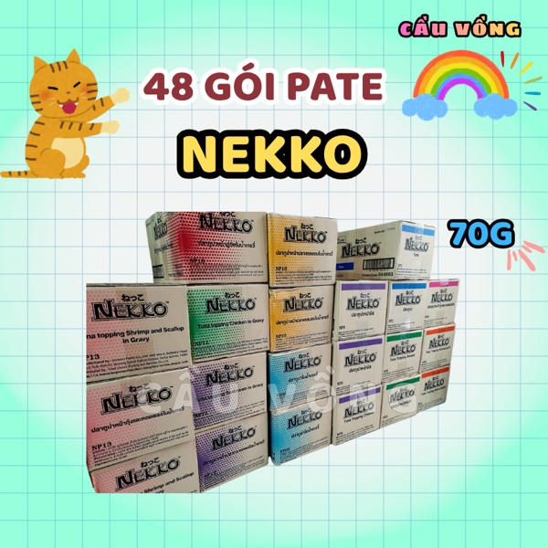 [Hỏa Tốc] 1 thùng 48 gói pate NEKKO cho mèo - Thái Lan - Gói 70g