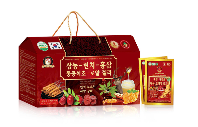 Sâm nước gói hộp lớn gồm 3 hộp nhỏ mỗi hộp 10 gói tổng 30 gói