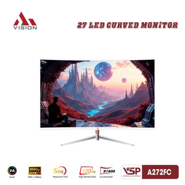 Màn hình cong AiVision A272FC (27inch | FHD | VA | 100Hz | 5ms) Trắng
