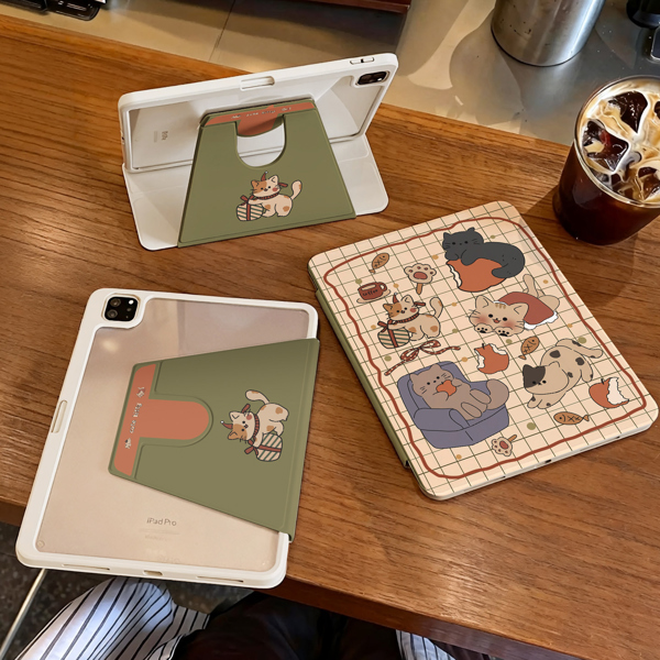 Case Ipad Nhiều Mèo Khung Đỏ - Pro 12.9 inch