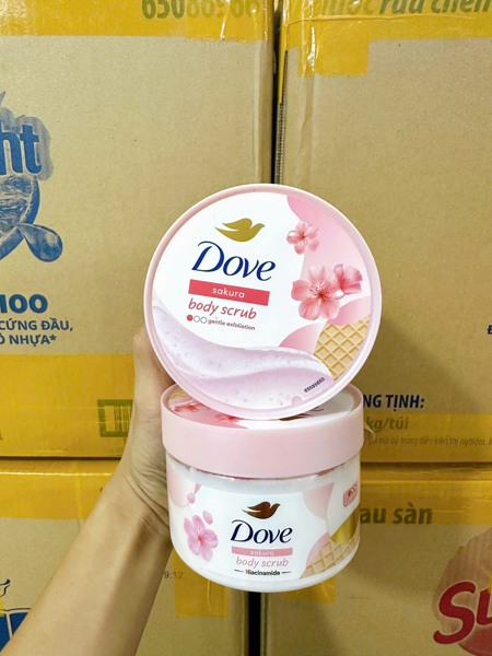 Hàng công ty- Tẩy Da Chết Dove Hoa Anh Đào( Mẫu Mới) - Ảnh 1