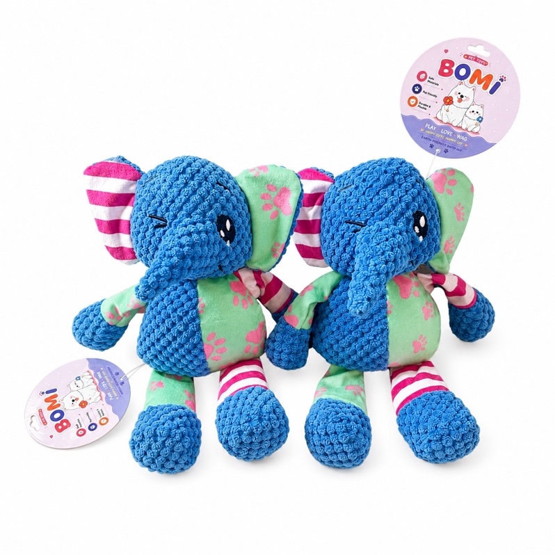 JH - Đồ chơi nhồi bông chút chít phối màu ngộ nghĩnh - Voi xanh 24*15cm
