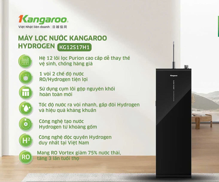 Máy lọc nước Kangaroo 12 lõi Hydrogen KG12S17H1