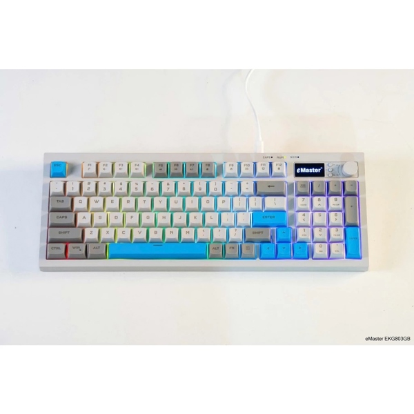Bàn phím cơ Silent Emaster EKG803GB (màu trắng xanh)