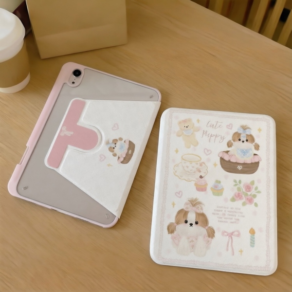 Case Ipad Hồng Cún Cột Tóc - M4/M5